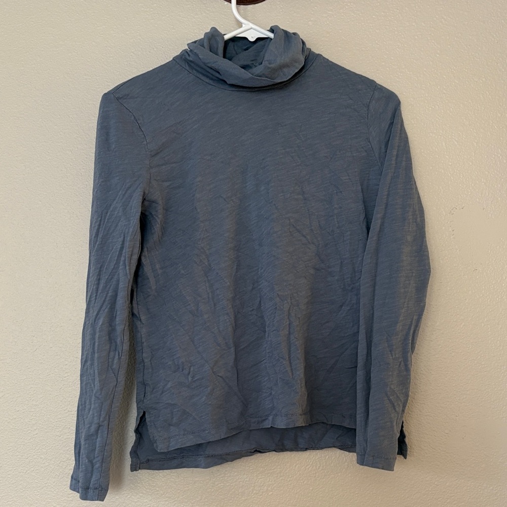 Madewell Blue Turtleneck Top
